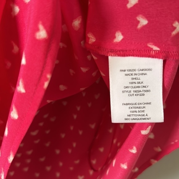 JOIE Silk Blouse Womens Size Medium Romantic Pink Red - Picture 5 of 9